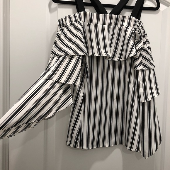 River Island Striped Bardot Top Size Us 2 - Picture 5 of 8